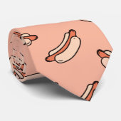 Cravate Motif sans couture de hot-dog rétro (Roulé)
