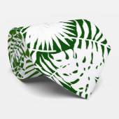 CRAVATE MOTIF SANS COUTURE FEUILLES VERT BLANC (Roulé)