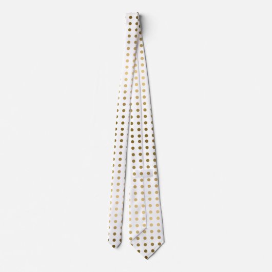 Cravate Motif sans couture or et blanc Polka-Dot (Dos)