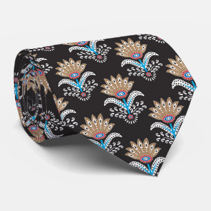 Cravate motif sans fin ethnique géométrique paisley floral