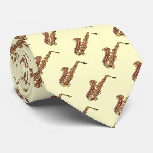 Cravate motif saxophone (Roulé)