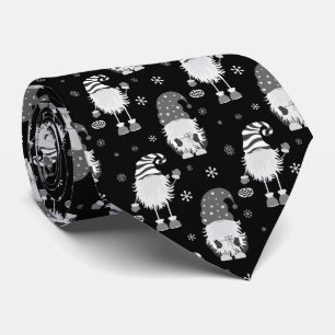 Cravate motif scandinave noir de Noël sans couture