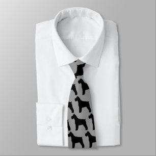 Cravate Motif Schnauzer Chien Silhouettes