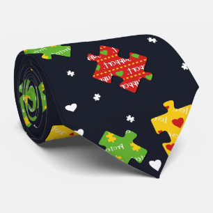 Cravate Motif sensibilisation sur l'autisme Puzzles