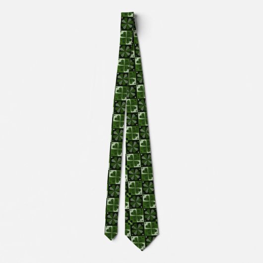 Cravate Motif shamrock Checkerboard (Dos)