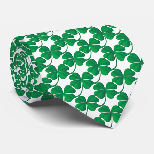 Cravate Motif Shamrock vert Saint-Patricks (Roulé)
