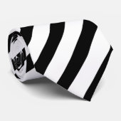 Cravate Motif simple en bande noire et blanche Cute Minima (Roulé)