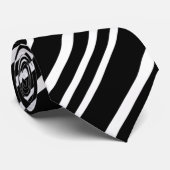 Cravate Motif simple en diagonale noir et blanc (Roulé)