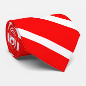 Cravate Motif simple en diagonale rouge et blanc (Roulé)
