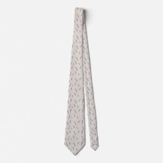 Cravate Motif simple Lavender Sprig en gris clair (Devant)