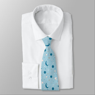 Cravate Motif Sky & Space bleu