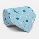 Cravate Motif Sky & Space bleu (Roulé)