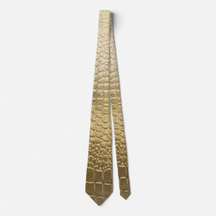 Cravate Motif Snakeskin en métal or