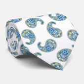 Cravate Motif Snowdrop Paisley (Roulé)