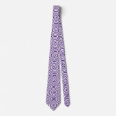 Cravate Motif spiral - Blanc avec violet profond (Devant)