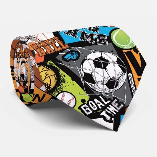 Cravate Motif sportif avec ballons (Roulé)
