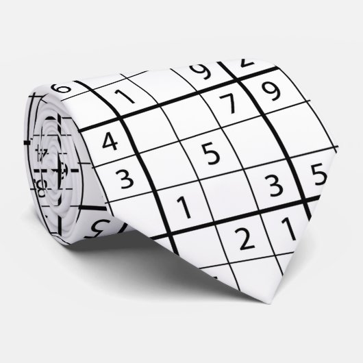 Cravate Motif Sudoku (Roulé)