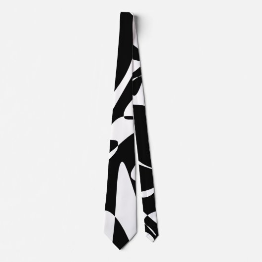 Cravate Motif super noir et blanc (Devant)