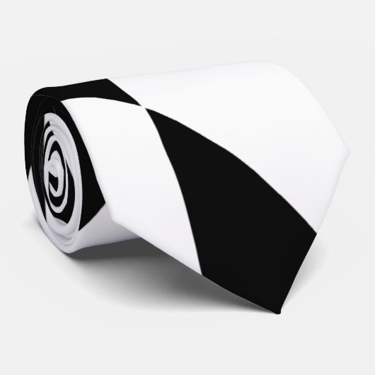 Cravate Motif super noir et blanc (Roulé)