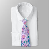 Cravate Motif super Retro Purple Daisy (Attaché)
