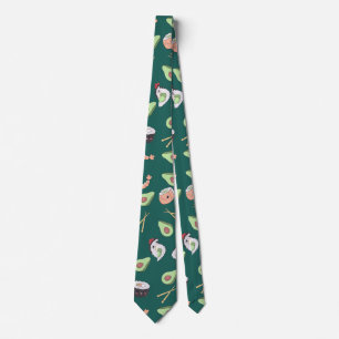 Cravate Motif Sushi vert mignon