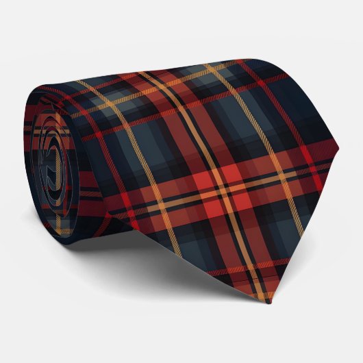 Cravate Motif Tartan foncé (Roulé)