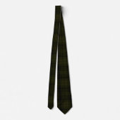 Cravate Motif Tartan foncé, noir et vert profond (Dos)
