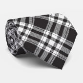 Cravate Motif Tartan noir et blanc (Roulé)