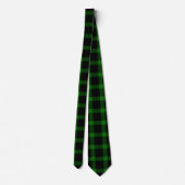 Cravate Motif Tartan noir et vert (Dos)