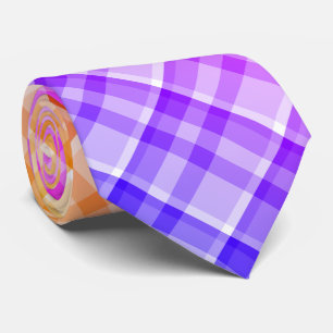 Cravate Motif tartan plaid dégradé arc-en-ciel ombré