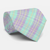 Cravate Motif Tartan Plaid Pastel Violet Et Violet (Roulé)