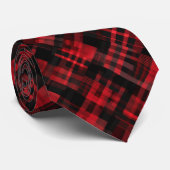 Cravate Motif tartan rouge et noir (Roulé)