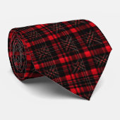 Cravate Motif tartan rouge et noir (Roulé)