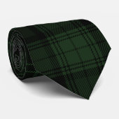 Cravate Motif Tartan vert foncé et noir (Roulé)