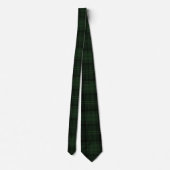 Cravate Motif Tartan vert foncé et noir (Dos)