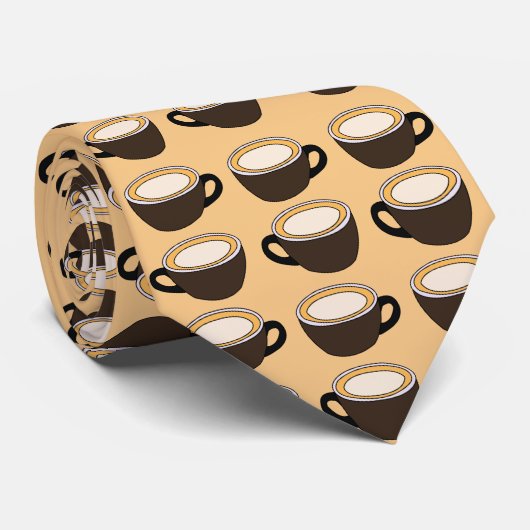 Cravate Motif Tasse à Café (Roulé)