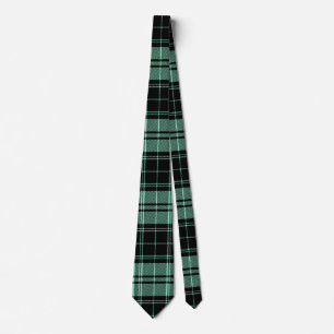 Cravate Motif tatan irlandais en vert et noir