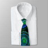 Cravate motif teintée cravate en vert et blues (Attaché)