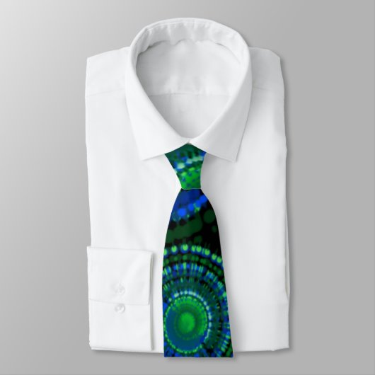 Cravate motif teintée cravate en vert et blues (Attaché)