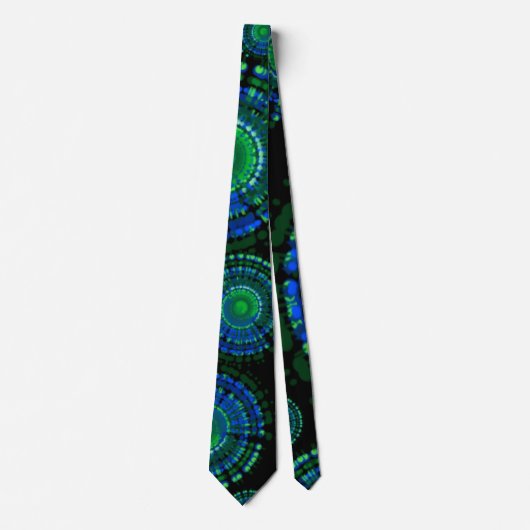 Cravate motif teintée cravate en vert et blues (Devant)