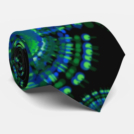 Cravate motif teintée cravate en vert et blues (Roulé)