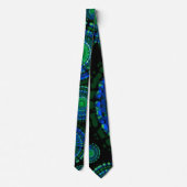 Cravate motif teintée cravate en vert et blues (Dos)