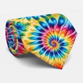 Cravate Motif Tie-Dye Psychédélique (Roulé)