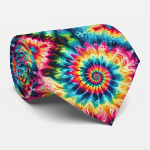 Cravate Motif Tie-Dye Psychédélique