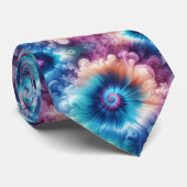 Cravate Motif Tie-Dye Psychédélique (Roulé)