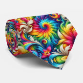 Cravate Motif Tie-Dye Psychédélique (Roulé)