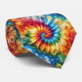Cravate Motif Tie-Dye Psychédélique (Roulé)