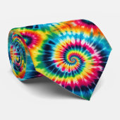 Cravate Motif Tie-Dye Psychédélique (Roulé)