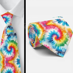 Cravate Motif Tie-Dye Psychédélique