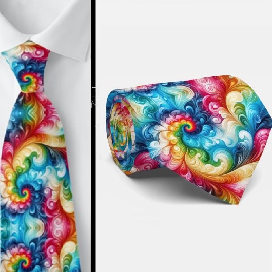 Cravate Motif Tie-Dye Psychédélique